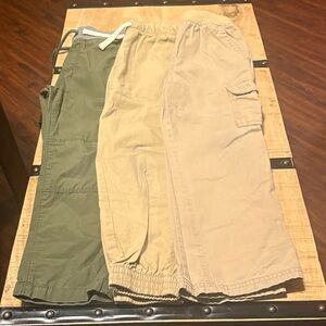 Green and Tan Cargo Shorts Set